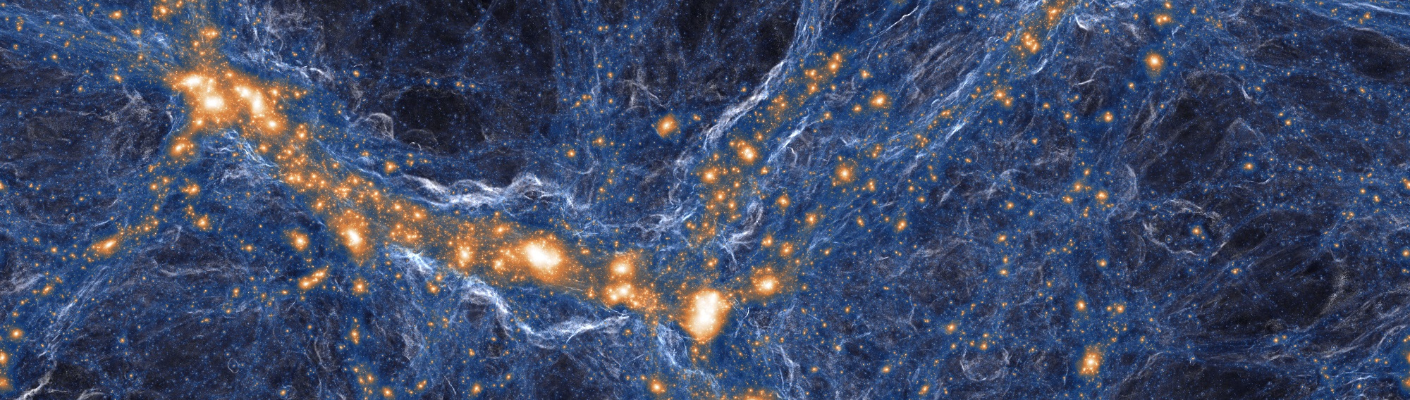 Simulation of galaxies and gas in the Universe. Credit: TNG Collaboration.