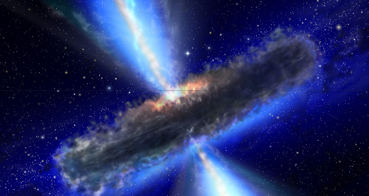 An artists impression of an Active Galactic Nucleus.