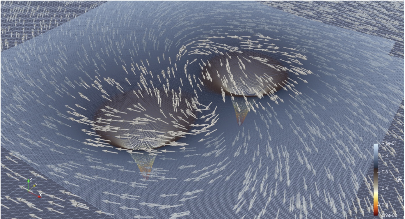 Visualisation of black hole merger